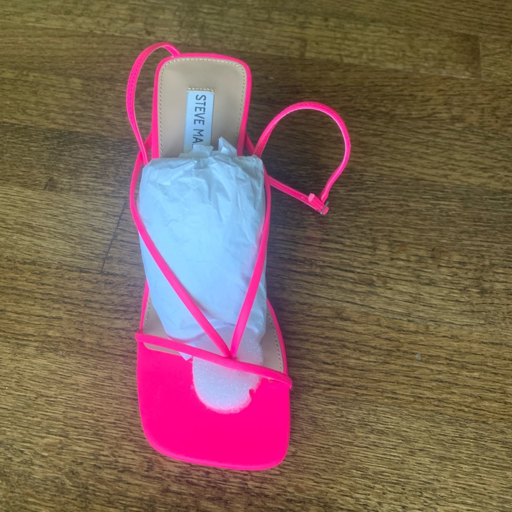 Steve Madden Annie Heel in color Pink Neon.